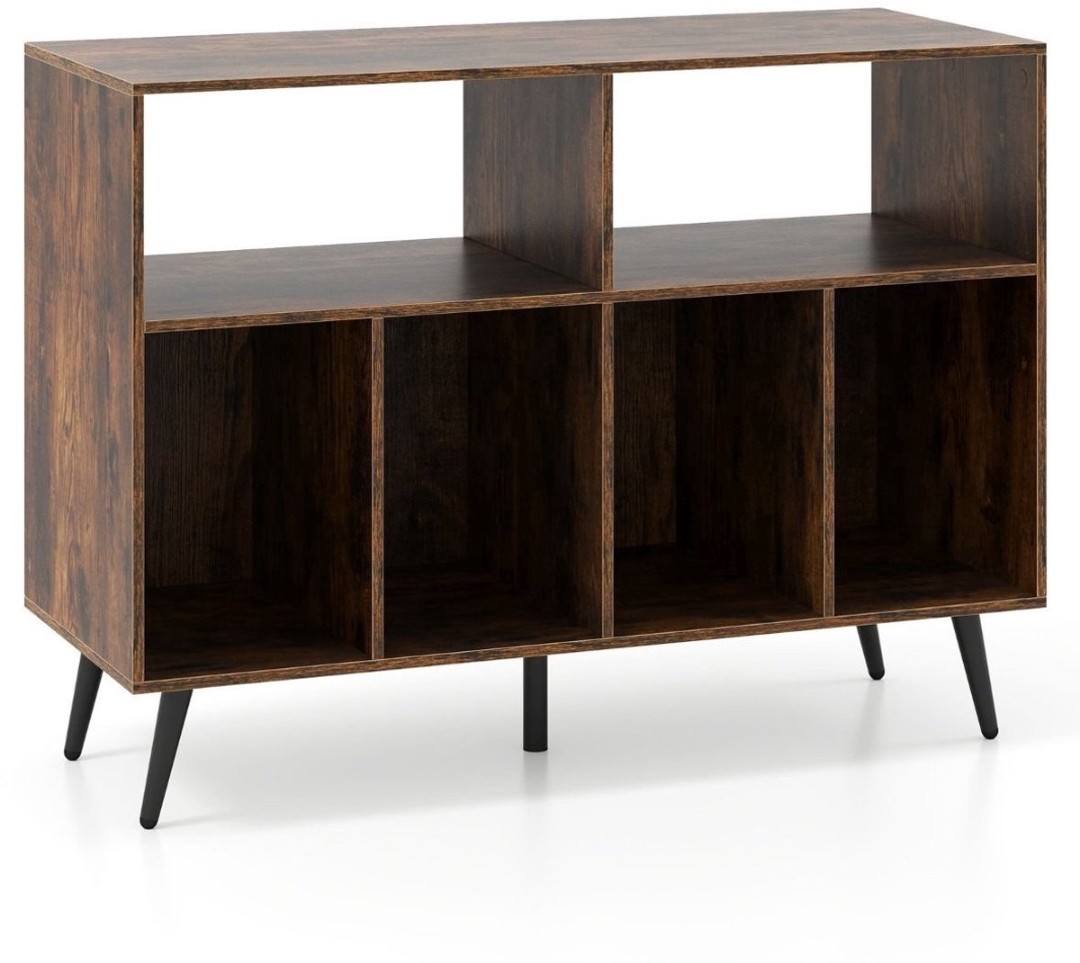 Platenspeler Meubel - LP-kast - Platenspelerkast - Draaitafelstandaard - Platenspelerstandaard - Vintage Displayplank - Rustiek Bruin