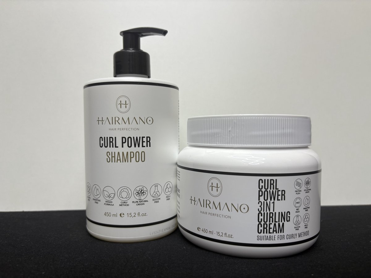 HAIRMANO CURL POWER SET - Shampoo & 3-in-1 Curling Cream – Krulversterkende Haarverzorgingsset – Voor Mannen en Vrouwen – Vegan – Sulfaatvrij