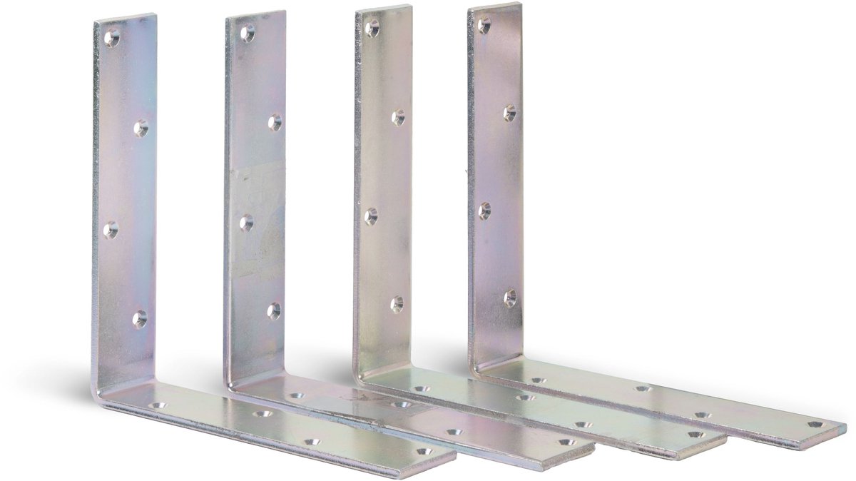 Alberts 329990 balkhoek | gelijkbenig | galvanisch verzinkt, gechromateerd | 200 x 200 x 40 mm | set van 4