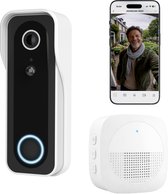 Trust Draadloze Video Deurbel - DOORCAM-3000 - Accu oplaadbaar met USB-C - 2K 3MP - Geen Abonnementskosten - inclusief Chime - Deurbel met Camera - Wit