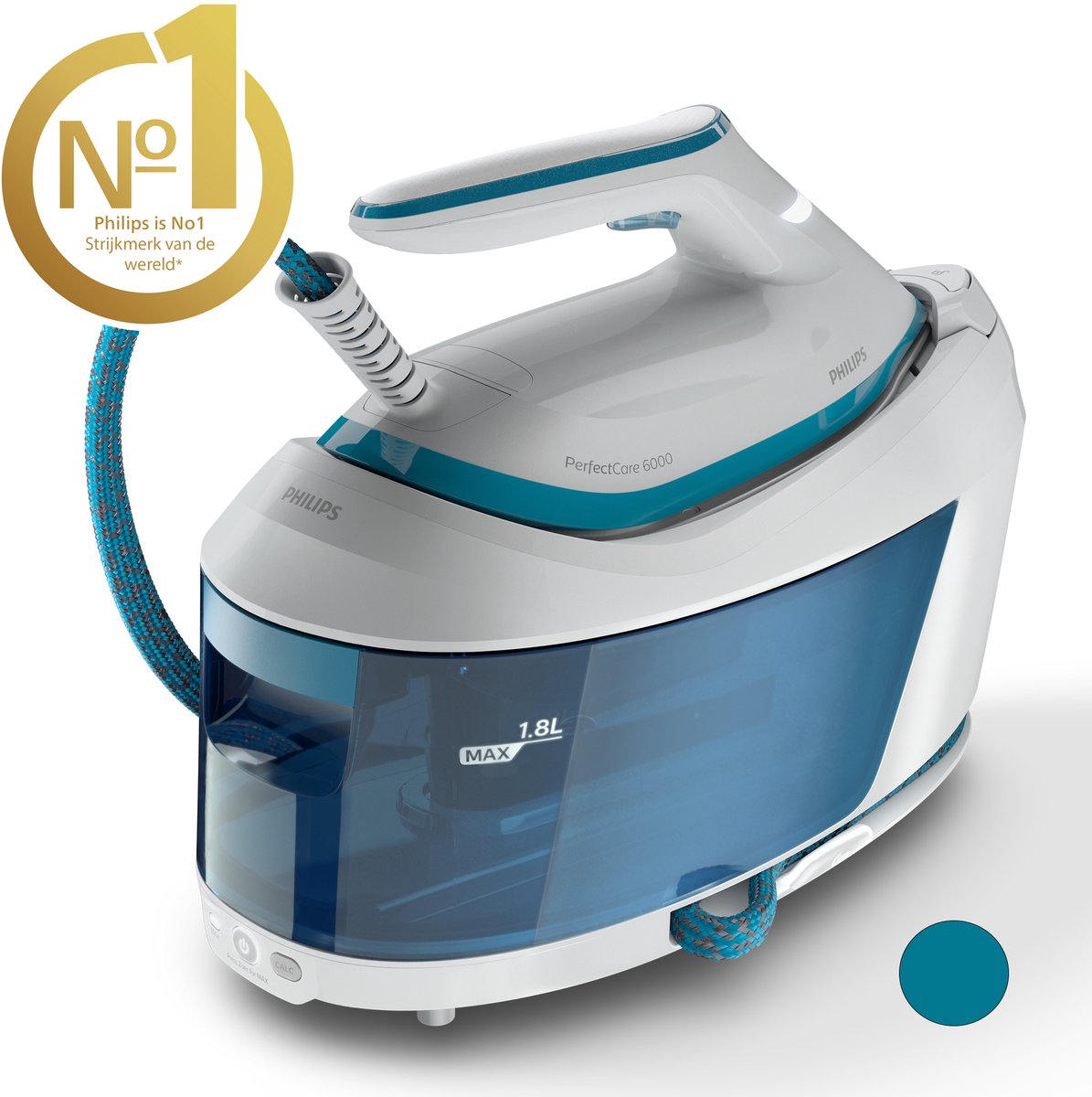 Philips Stoomstrijkijzer met Stoomgenerator PSG6022/20 - Met Station - Hoge Stoomstoot - Verticaal Strijken – Automatische Uitschakeling - Groot Reservoir - Blauw — afbeelding 2