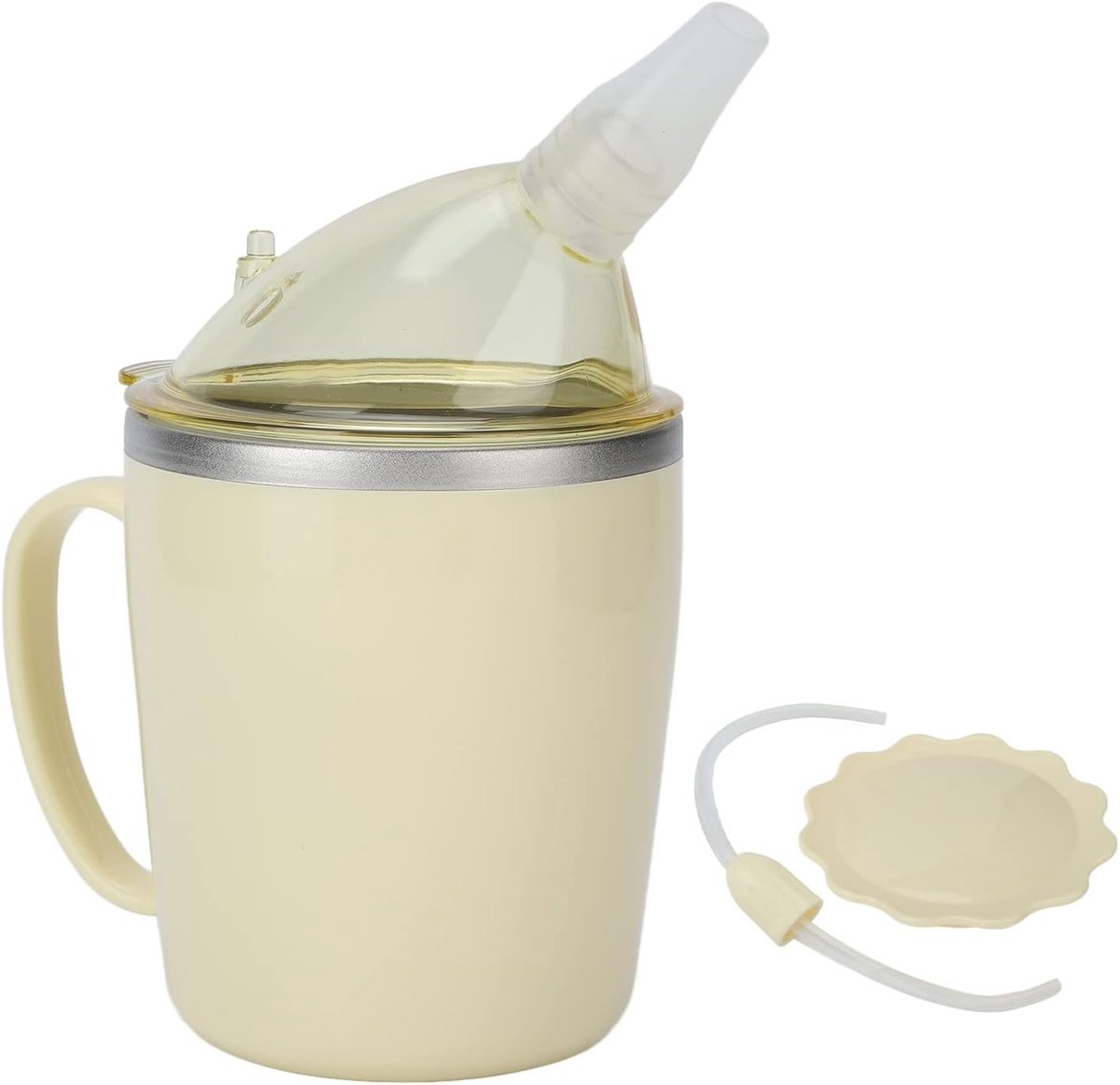Leakproof RVS Herstelbekers voor Volwassenen - Voedselveilige 350ml Drinkbekers voor Thuis en Ziekenhuis, Ideaal voor Vloeibaar Voedsel en Revalidatie