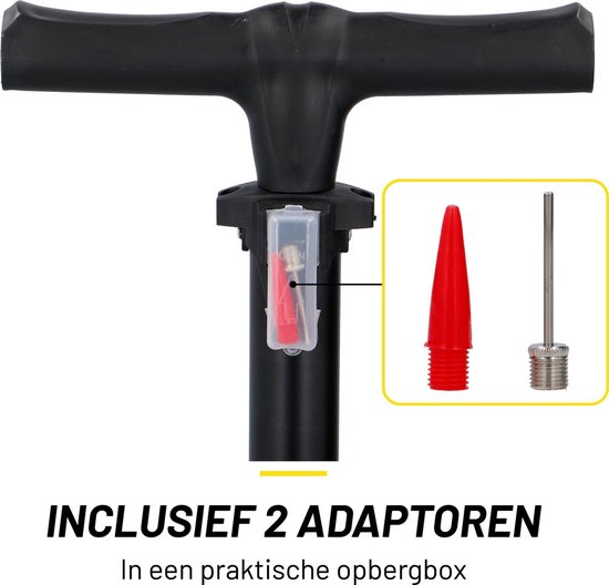 Dunlop Fietspomp met Drukmeter en Mini Fietspomp Set - Vloerpomp tot 180 PSI met Adapter - Compacte Handpomp voor Onderweg - Geschikt voor Presta Dunlop Schrader - Zwart van Dunlop — afbeelding 5