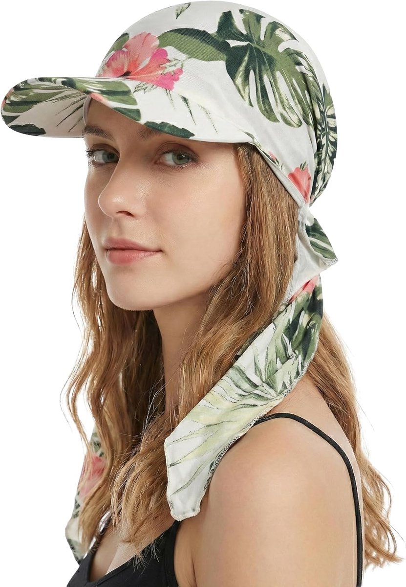 JeiibrZui Dames Chemo Hoofddeksels Met Klep - One Size - 1 Stuk - Zacht Polyester Muts Voor Haaruitval En Zonbescherming