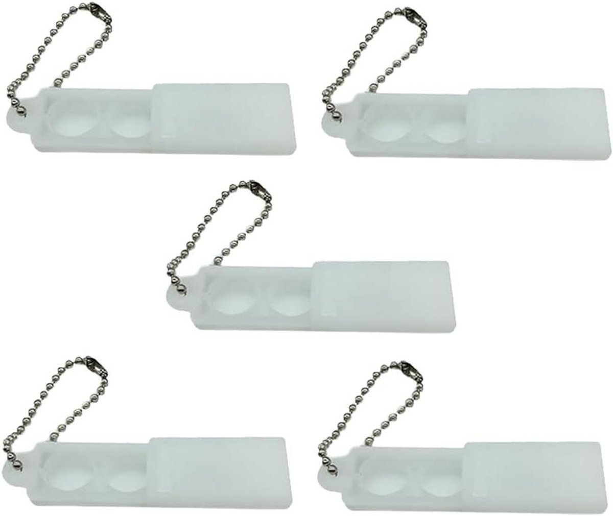 Batterij Houders - Opbergdozen - Batterijen Beschermen - Met Sleutelhanger - 5 stuks - Wit
