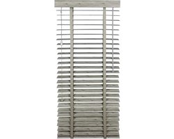 Jaloezieën PVC - Raambekleding Lamellen - Lichtregulatie Woonkamer - Houtlook Lamellen - 60 x 130 cm - Grijs