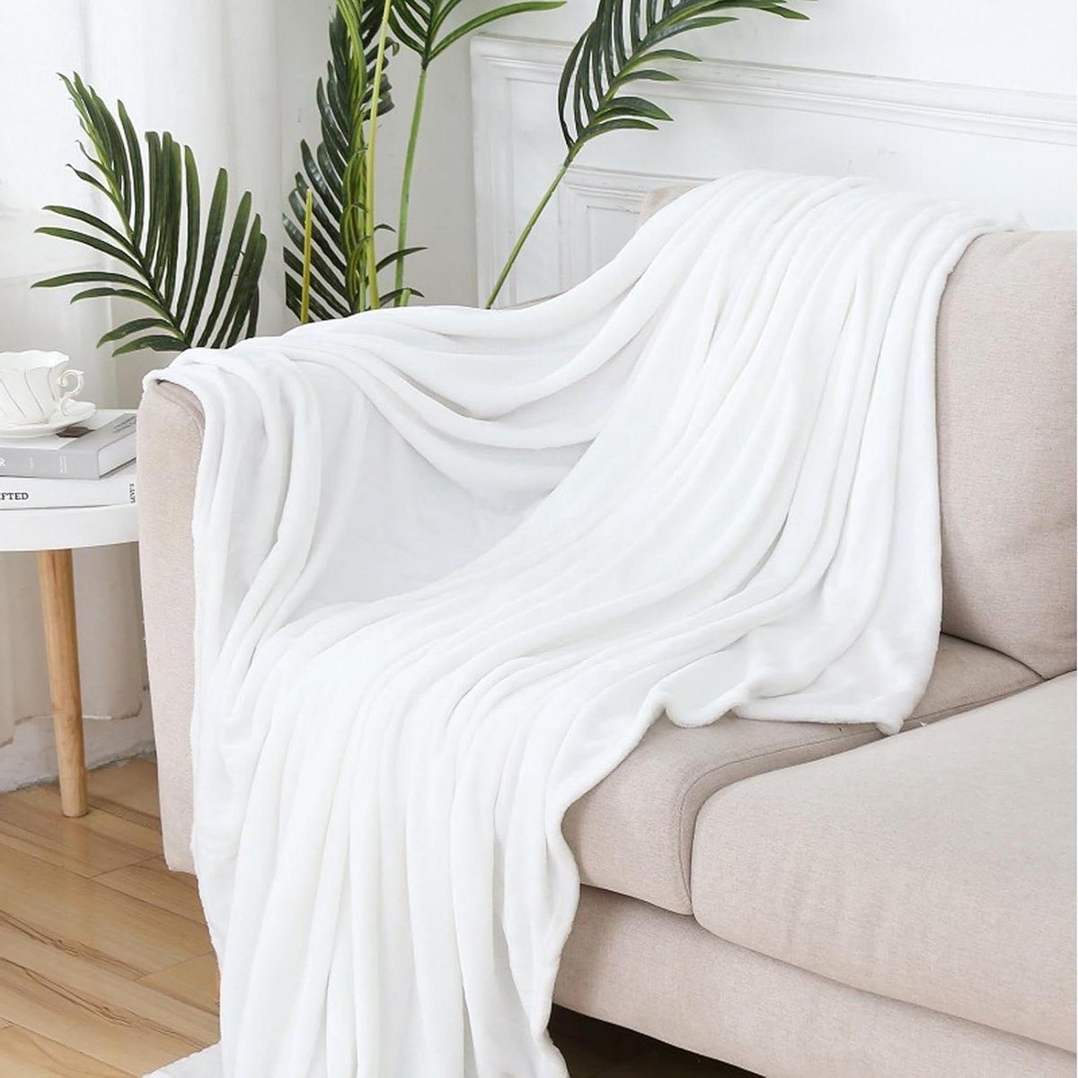 Knuffeldeken Bankdeken - Zachte Deken - Ontspanning comfort - Extra dik - 120 x 350 cm - Wit