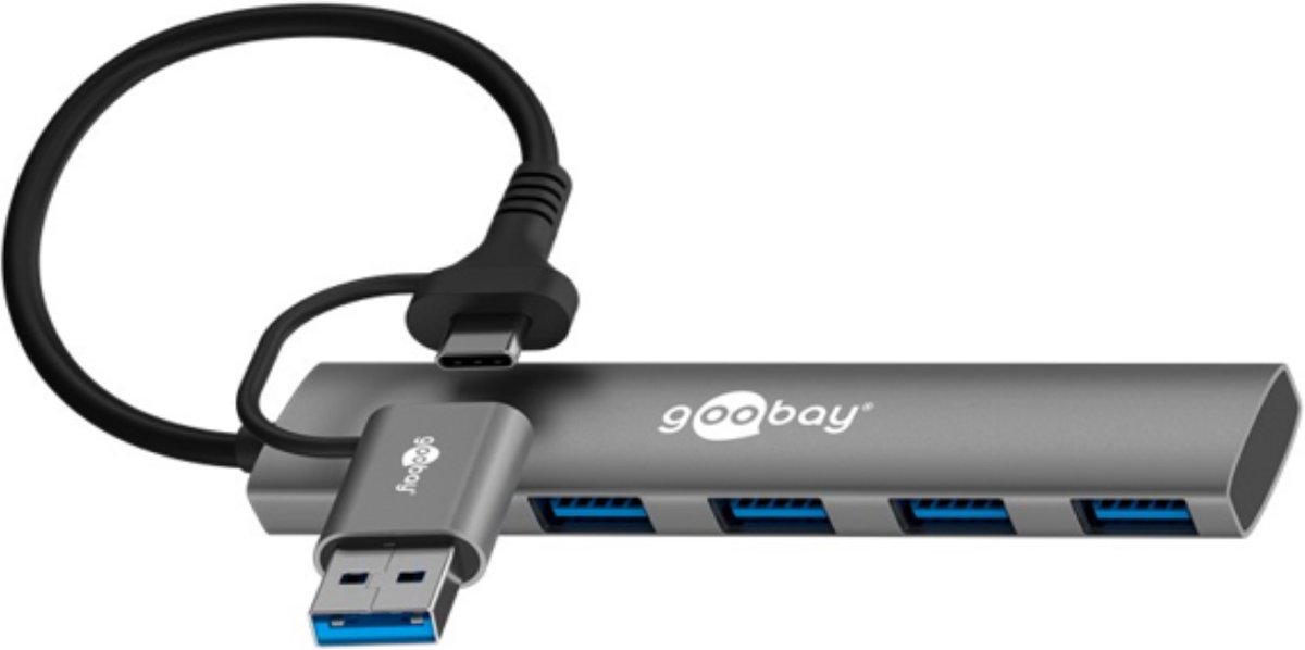 2-in-1 USB Hub – 5 Gbit/s - 4 Poorten