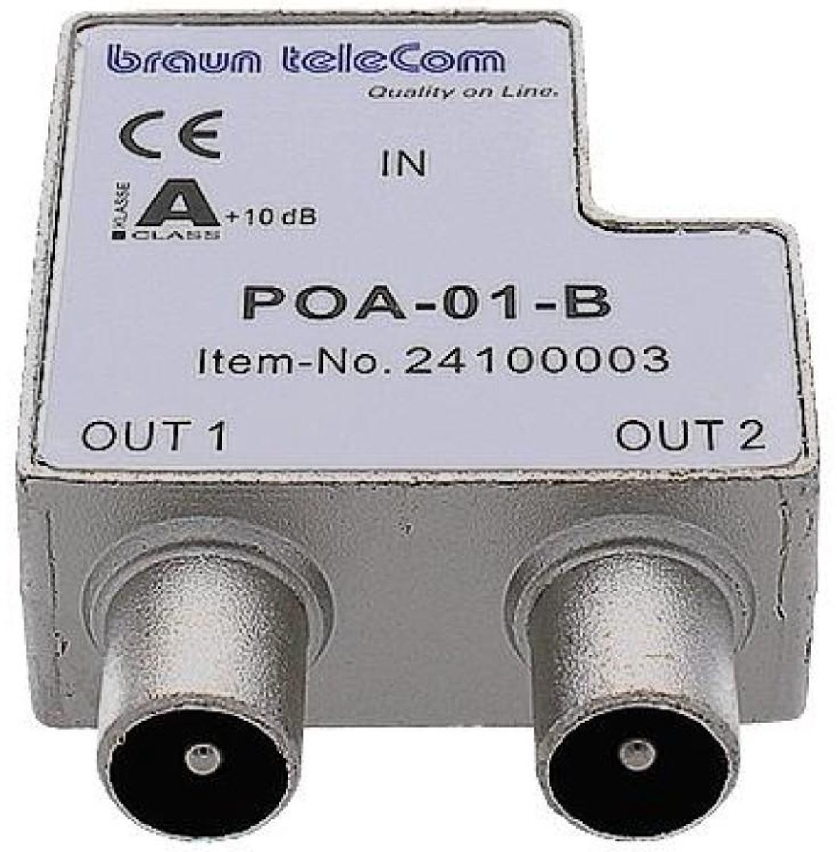 KabelKeur Coax splitter - Braun Telecom (Vrouwelijk naar 2x mannelijk)