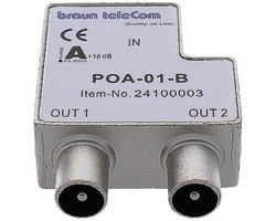 KabelKeur Coax splitter - Braun Telecom (Vrouwelijk naar 2x mannelijk)