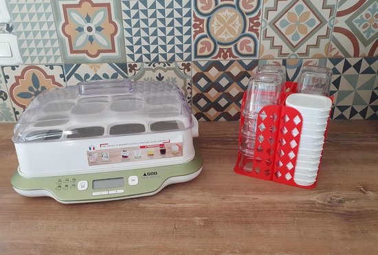 Opbergrek Yoghurtpotten - Yoghurtmaker Accessoire - Keuken Organiseren - 3D Geprint Frankrijk - 12 Potten - Rood — afbeelding 5