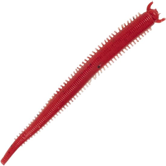 Zacht Vis Aas - Kunstaas Zandworm - Zoutwater Vissen - Hol Lichaam Realisme - 10cm - Helder Rood Gevlekt — afbeelding 3