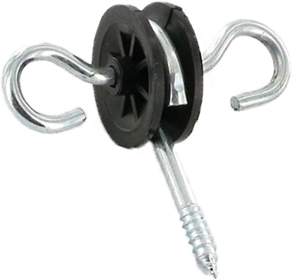 Willow fence isolator met handvat en 2 ophangogen - Zwart - Ideaal voor schutting en tuinomheining