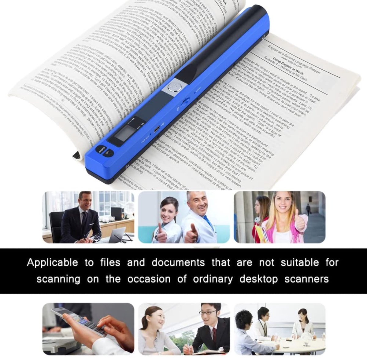 aladdien Handscanner Draadloze Document Scanner 900 Resolutie Compact Formaat Ideaal voor Thuis en Kantoor A4 Formaat thumbnail 5