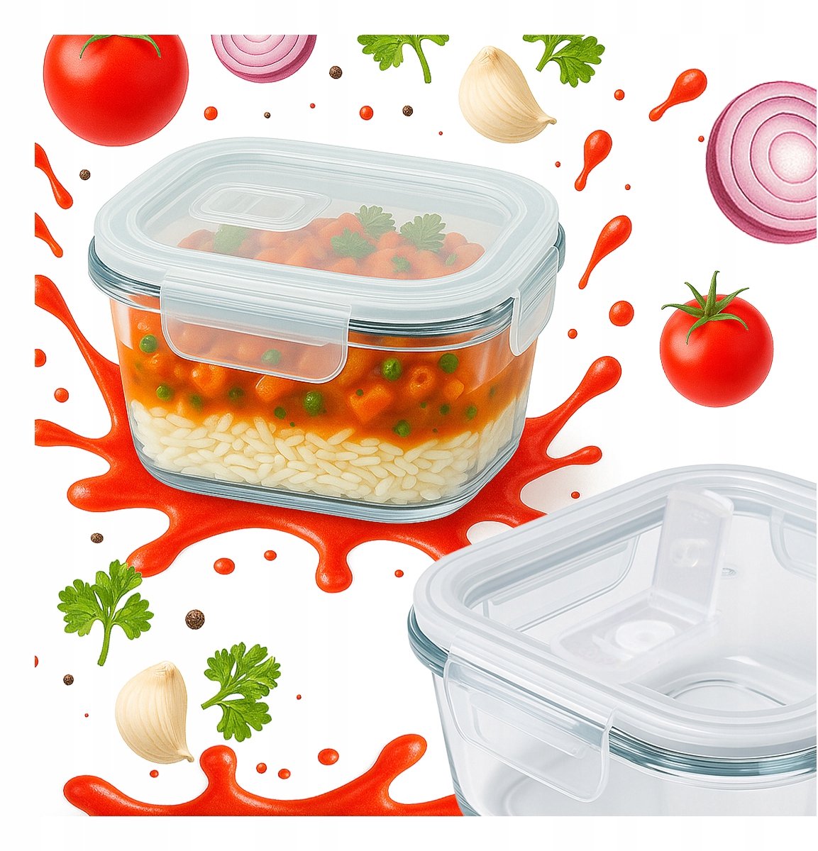 Bimberek - Lunchbox - Hermetisch - Glas - Kwadratisch
