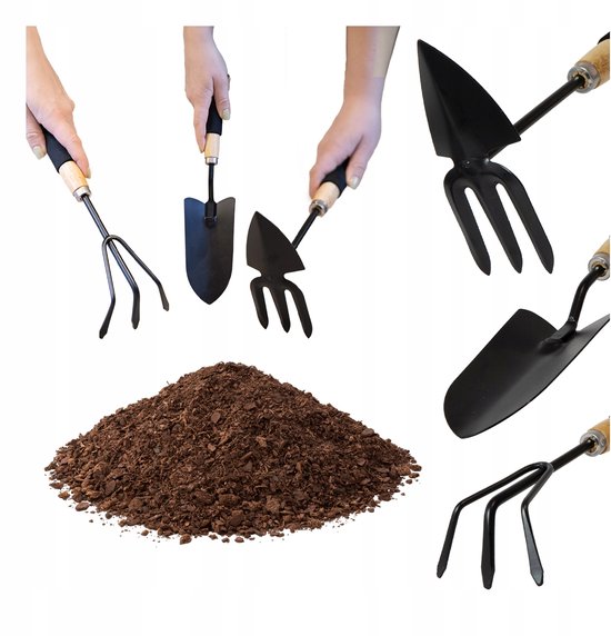 Merkloos Serie - Tuingereedschapset - Verzorging van Planten - Graven - Onkruid Verwijderen — afbeelding 2