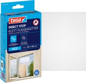 tesa INSECT STOP H&L Fly Screen for Window - hor met klittenband, op maat snijden, zonder boren - 1 net - 150 x 180 cm - wit (lichte privacy)