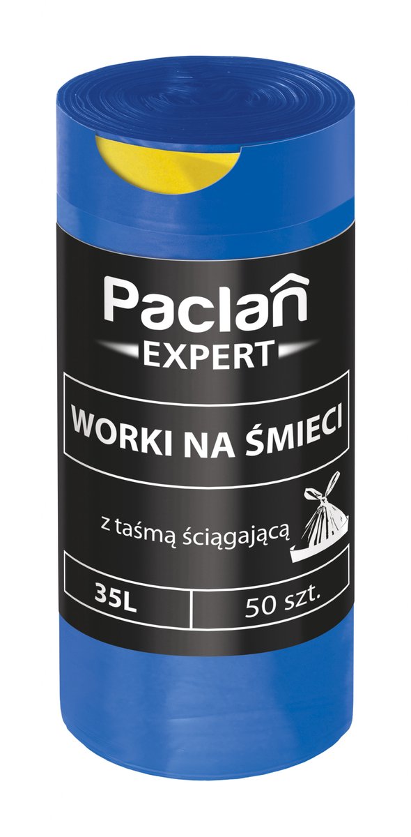 Paclan Expert - 35L Afvalzakken - 50 stuks - Blauwe Trekband