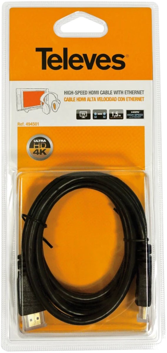 Preisner HDK150 HDMI kabel 1,5 m HDMI Type A (Standaard) Zwart