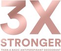 Tekst: 3x sterker dan een basis deodorant.