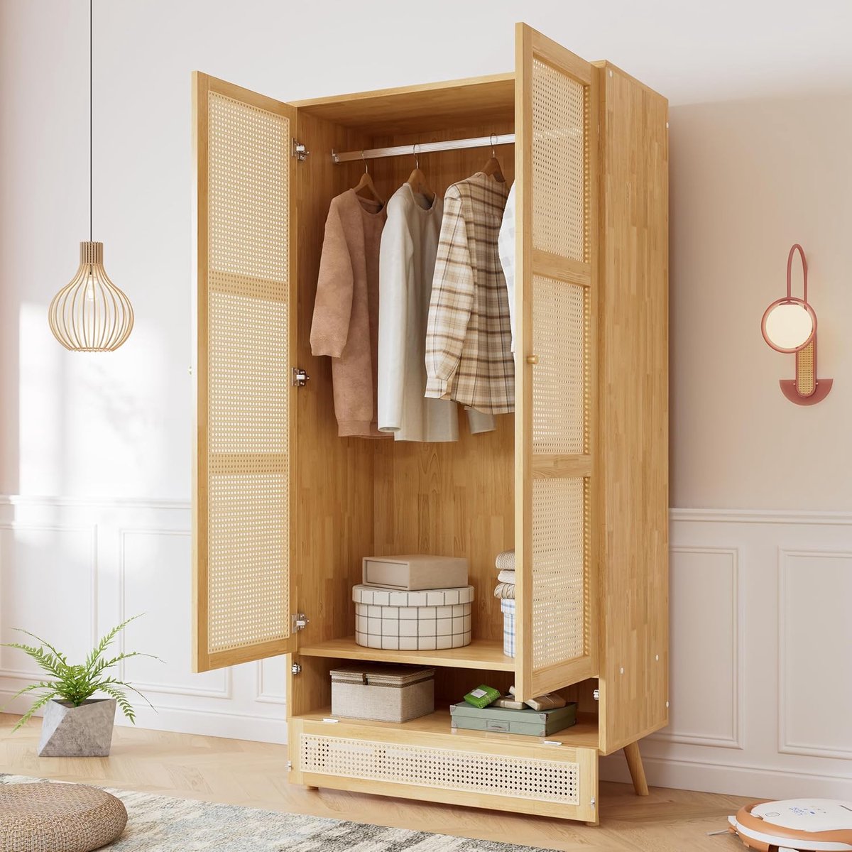 Luxe Kledingkast – Naturel – Industrohome