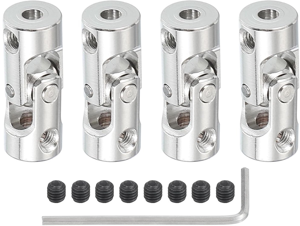 Universele draaibare stuuras - 3,2 mm tot 4 mm binnendiameter - 4 stuks U-scharnieras - koppeling U-verbindingen - koppelingsverbinder - accessoires voor M3-robot