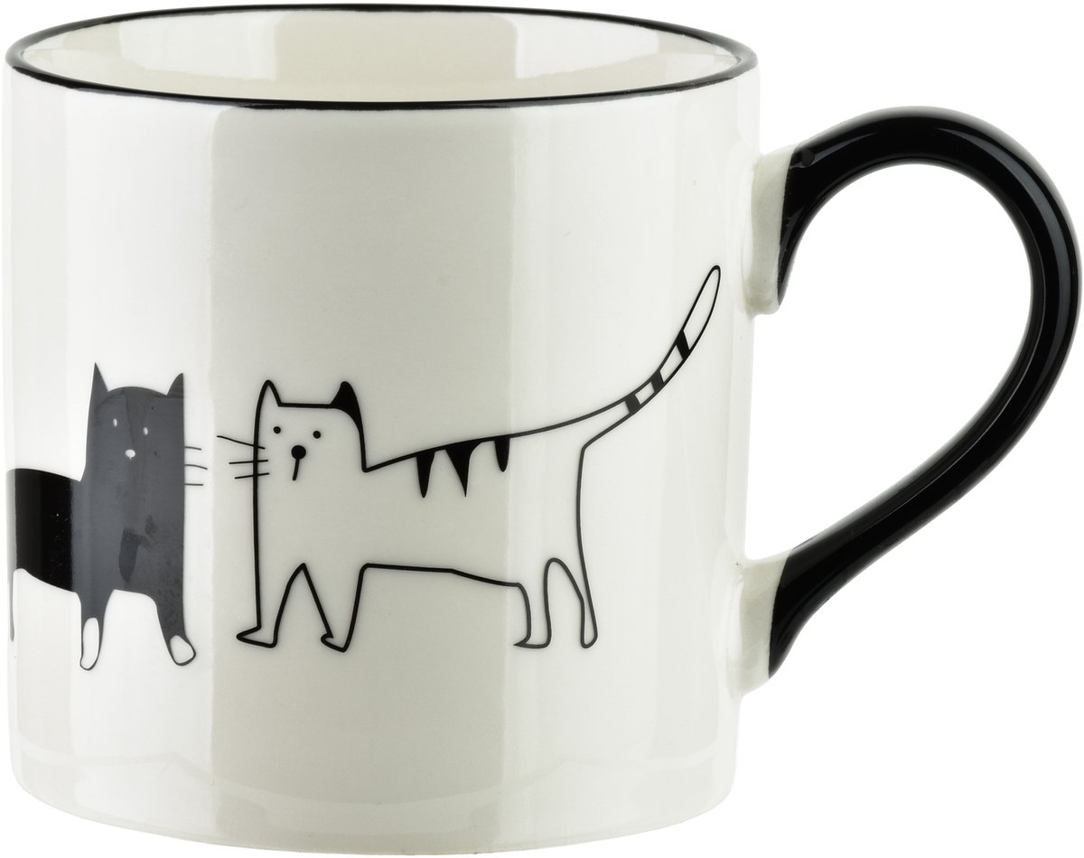 Cottello - Kop - Porselein - 370 ml - Vrolijk Kattenmotief