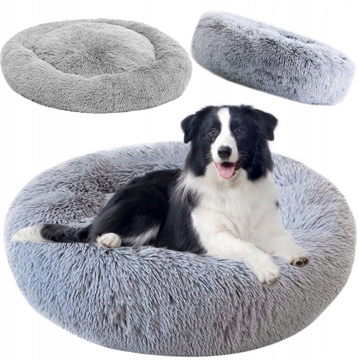 Ouyaying - Hondenbed - Pluche - 80cm - Lichtgrijs