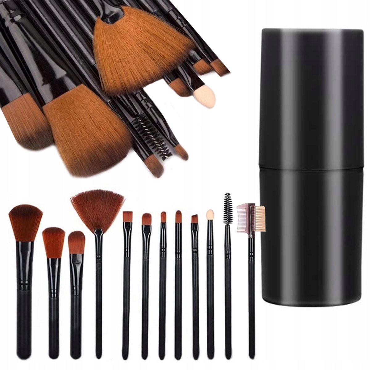 PROFESSIONELE MAKE-UPKWASTENSET - 12 STUKS MET ETUI
