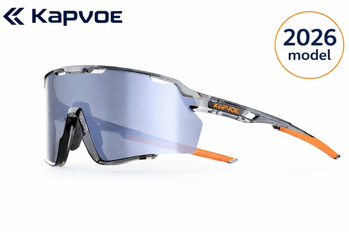 KAPVOE® Sport Zonnebril – Fietsbril & Wielrenbril – UV400 Bescherming – Lichtgewicht – Voor Fietsen, Hardlopen & Outdoor – Voor Dames & Heren