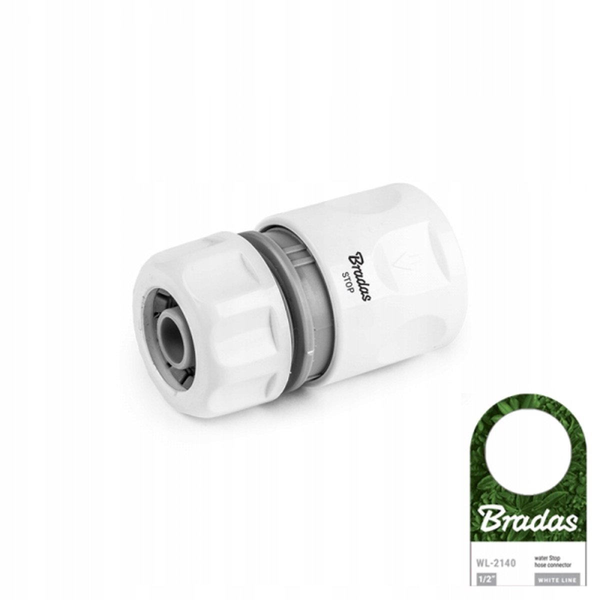 Bradas White Line - Snelkoppelingsplaat - 1/2" - PVC - Stopoptie