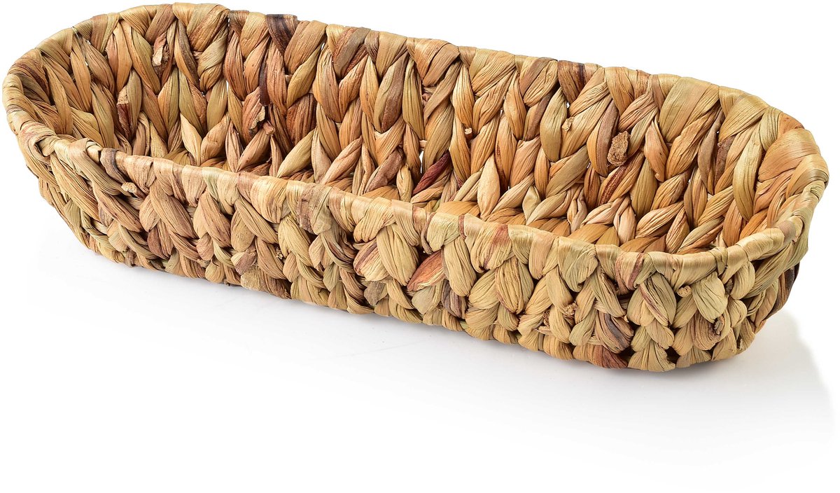 Amparo mandje 35x13x7cm - Natuurlijk waterhyacint, handgemaakt