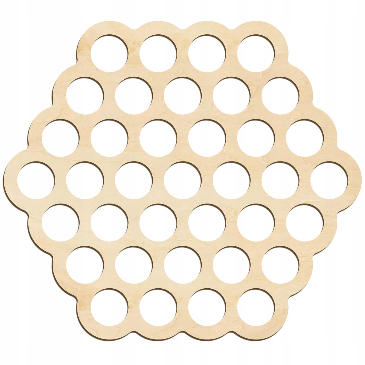 SMX Design - Wandpaneel - Azuur Heksa - 15x13,5 cm - Natuurlijk Berkenhout
