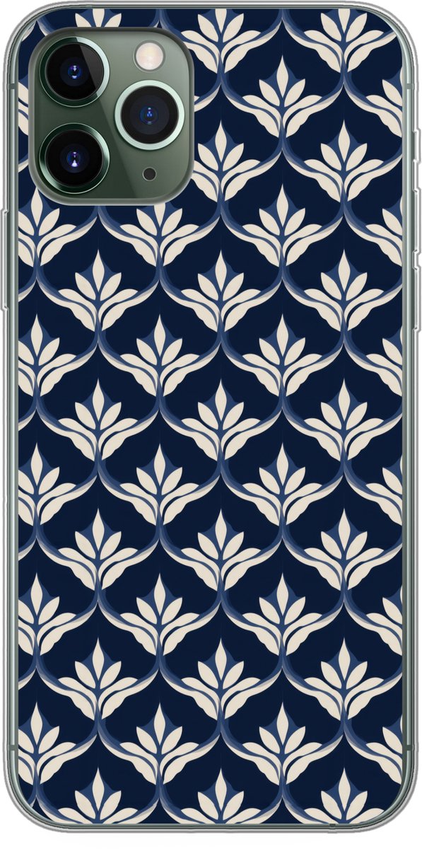 Telefoonhoesje Geschikt voor iPhone 11 Pro hoesje - Modern - Ontwerp - Blauw - Siliconen Telefoonhoesje Telefoonhoesje
