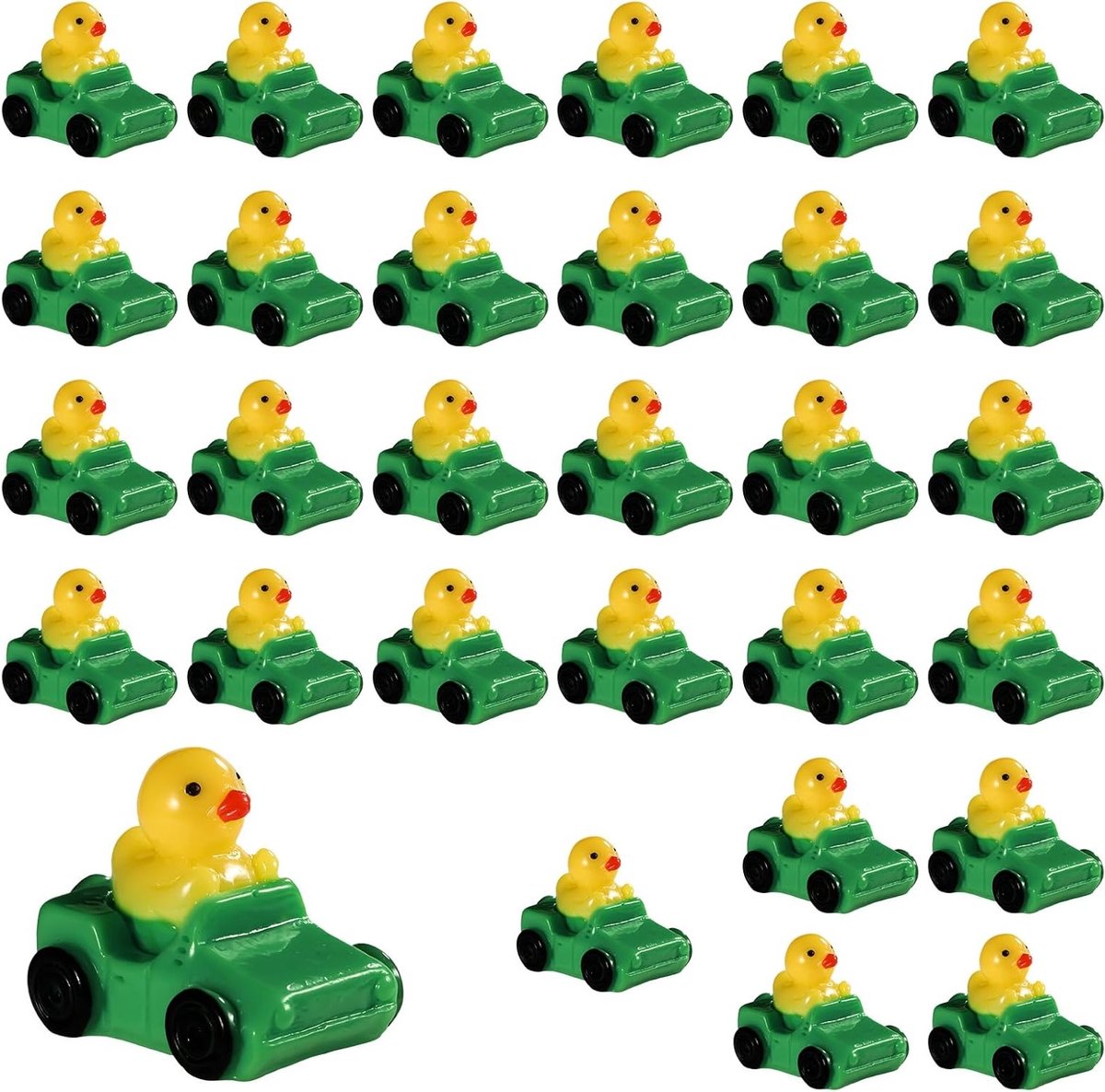 Unieke Mini Ducks in Jeep - 30 Stuks Resin Decoratie voor Auto, Thuis en Kantoor - Perfecte Micro Landschap Accessoires