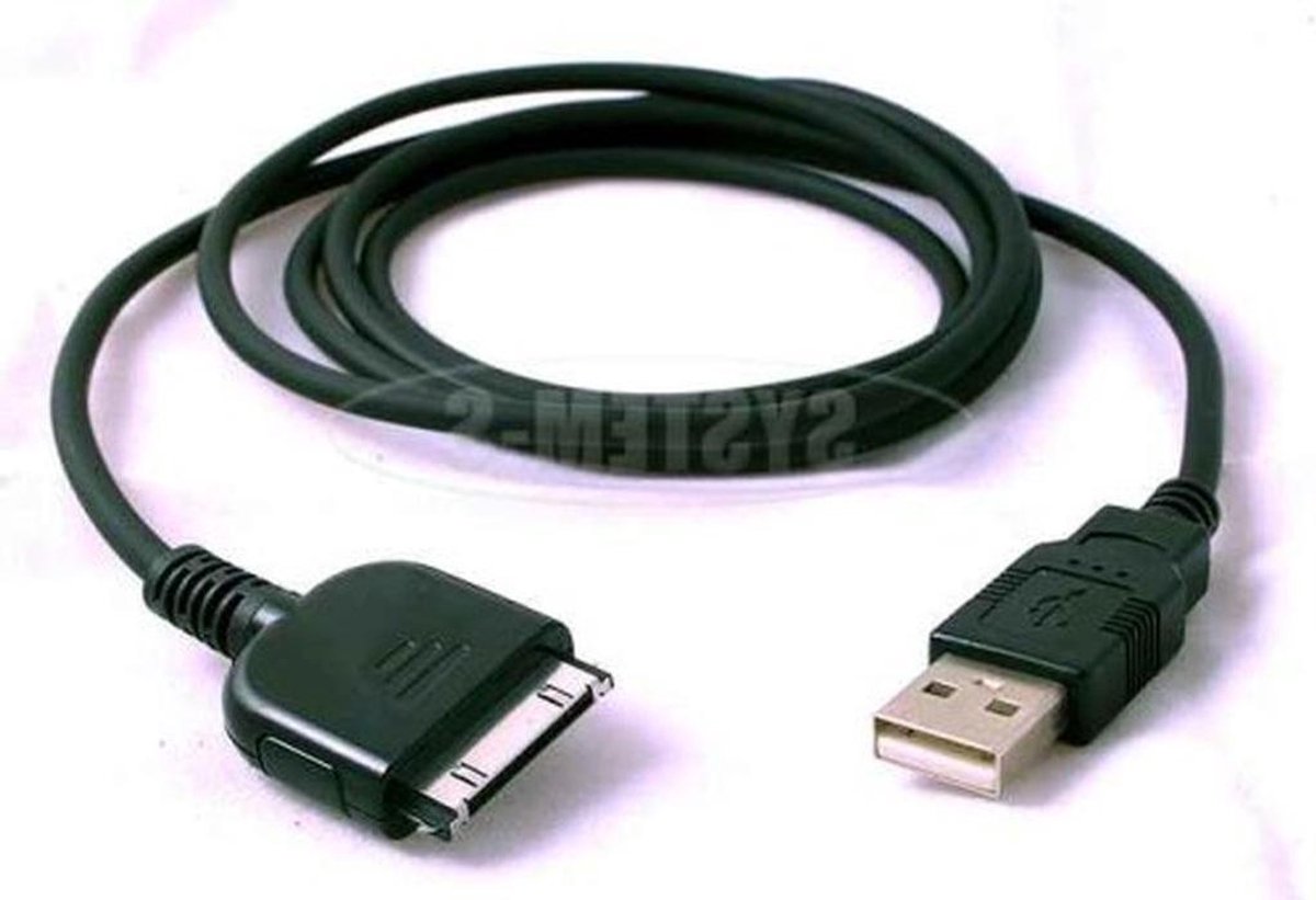 USB Oplaadkabel - Sync Kabel - MP3 Speler Laden - Gevlochten Kabel - 2.5 Watt - Zwart