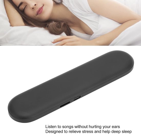 Kussenluidspreker, Beengeleidingsluidspreker met Timerfunctie en Stereobas, Slaapluidspreker voor Slaapgeluiden, Meditatie, Bluetooth-slaapkoptelefoon voor Diep Slapen(zwart) — afbeelding 4