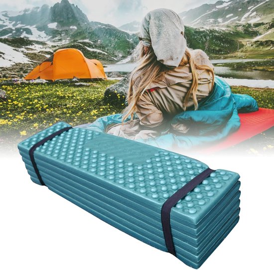 Opvouwbare Slaapmat - Kampeer mat - Outdoor Kamperen - Vochtisolatie - 57 x 16 x 12 cm - Donkergroen Zwart — afbeelding 5
