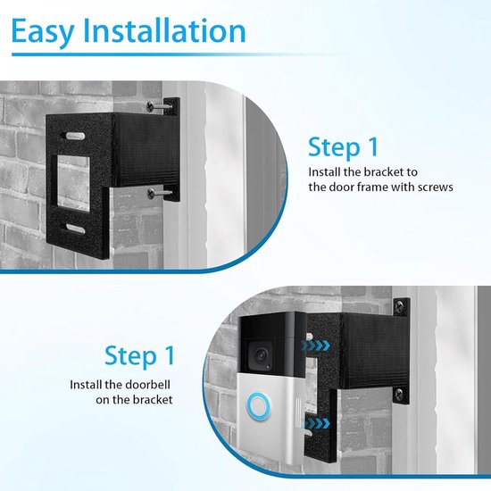 Ring Deurbel Mount voor Bakstenen Muur, Bell Chime Extender - Anti-Diefstal Ring Deurbel Beveiliging Mount - Voor Tuin Garage Binnen Buiten Huisdeur Tuin Gate Patio Garage Werkplek — afbeelding 2