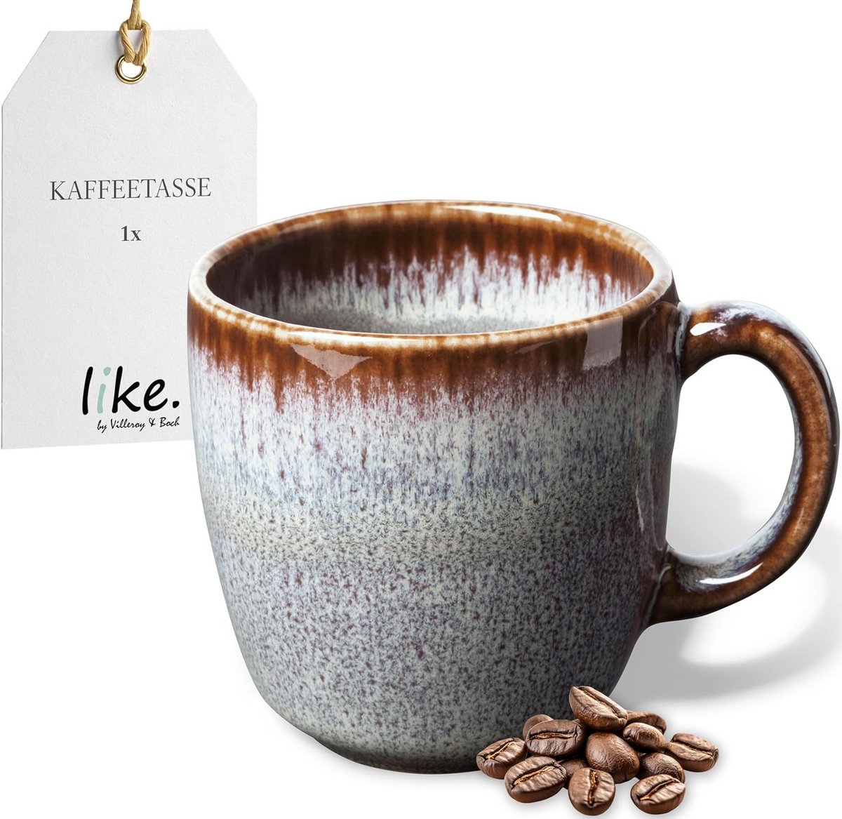 Lave Beige Koffiekopje Porselein 190 ml Antislip Magnetronbestendig Landelijke Stijl