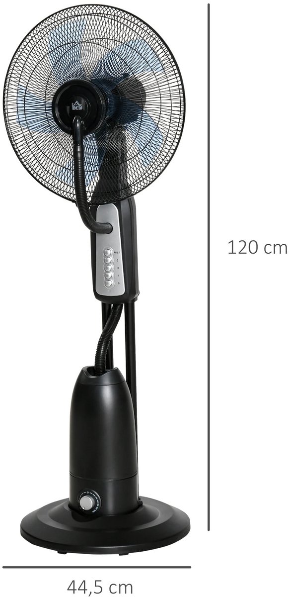 Wentinkmo Homcom - Vernevelingsventilator - 90 W stil oscillerend 3 snelheden.