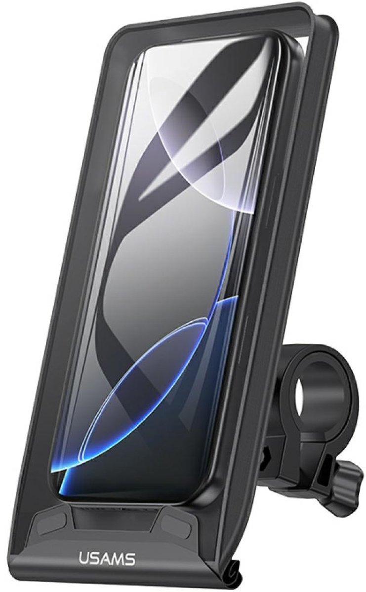 Usams Zj083 Fietshouder Voor Telefoons Van 5,5-6,5 Inch Met Siliconen Bescherming.