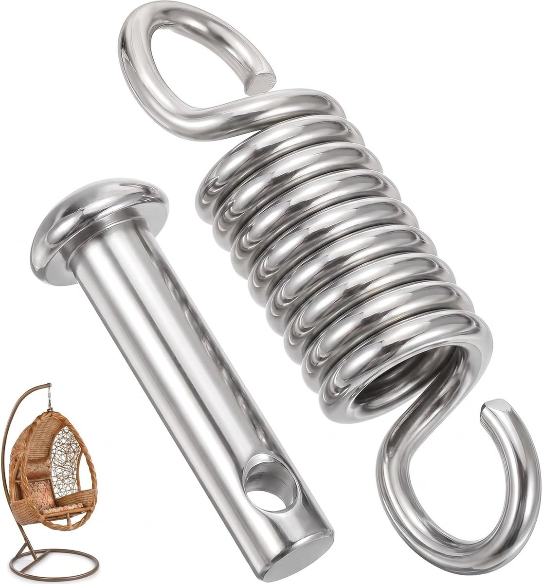Hangmat Stoel Opknoping Kit met Lente en Pin - Perfect voor Veranda, Swing en Ei Stoelen