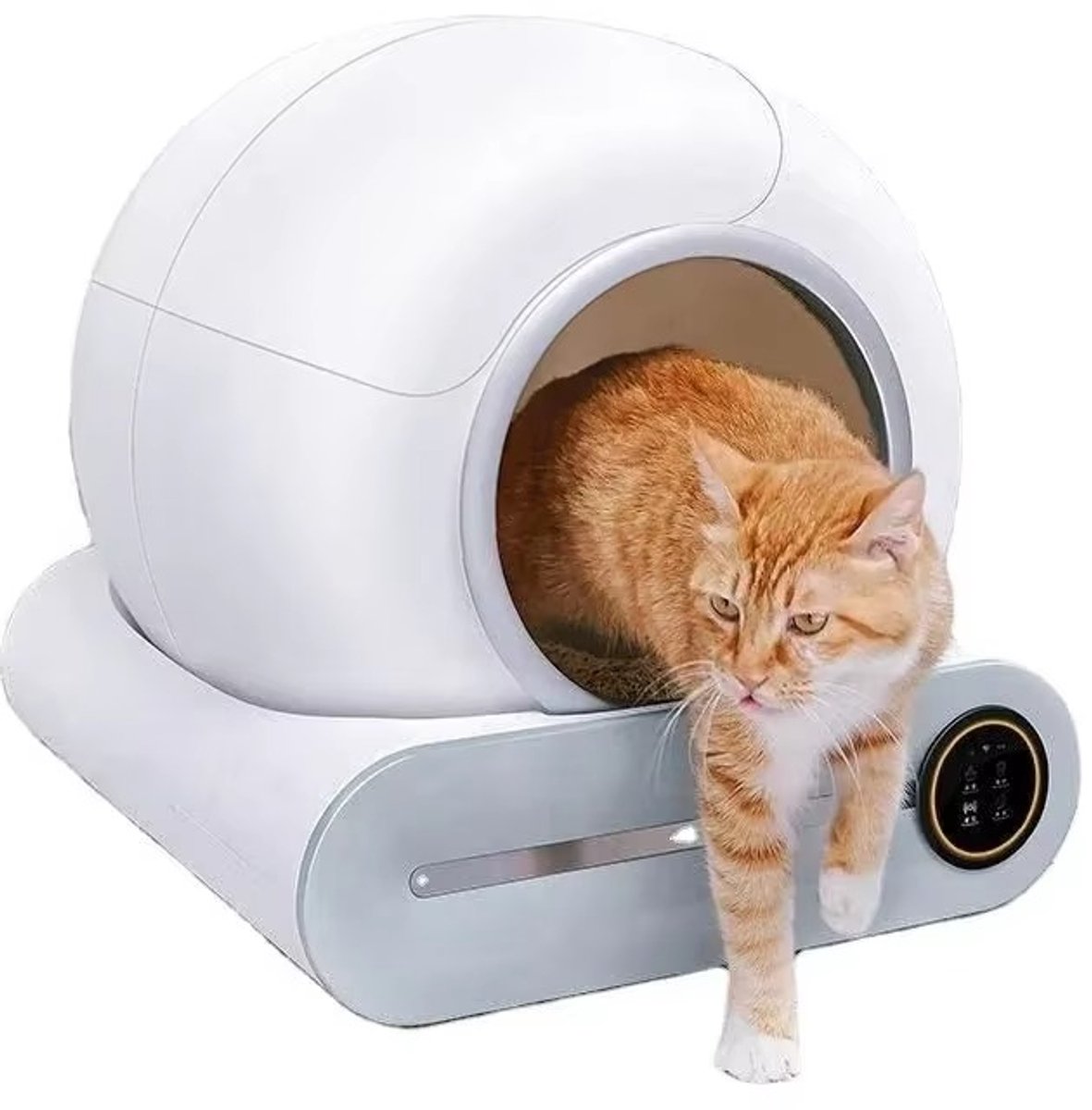 CreateEcom slimme kattenbak - automatische kattenbak - zelfreinigende kattenbak - grote capaciteit - inclusief app en knopbediening - wit