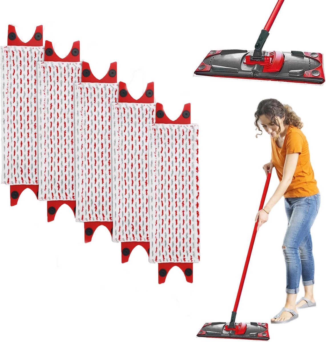 5 stuks Microvezeldoeken geschikt voor Vileda Ultramax XL vloerwissers - Dweildoeken - vervangende overtrek - extra brede dweilhoes - voor alle harde vloeren, vlekkenwerend - wasbaar - dweilpads
