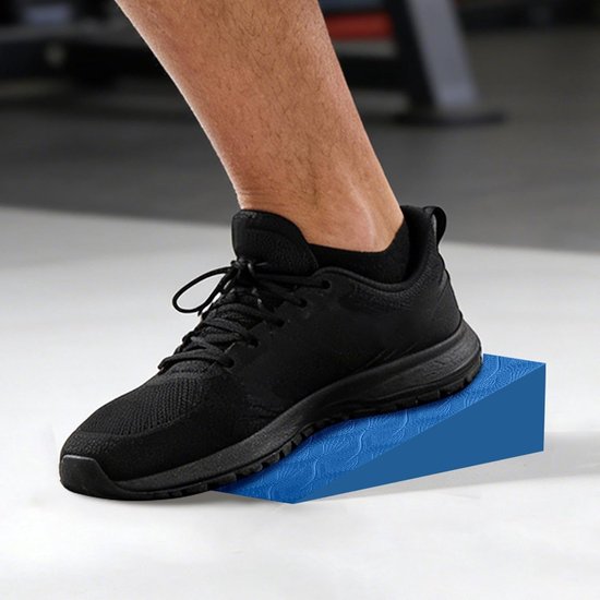 Yoga Wig - Squat blok Foam Wedge - Balans Training - Ergonomisch Schuim - 15x12x5 cm - Blauw — afbeelding 2