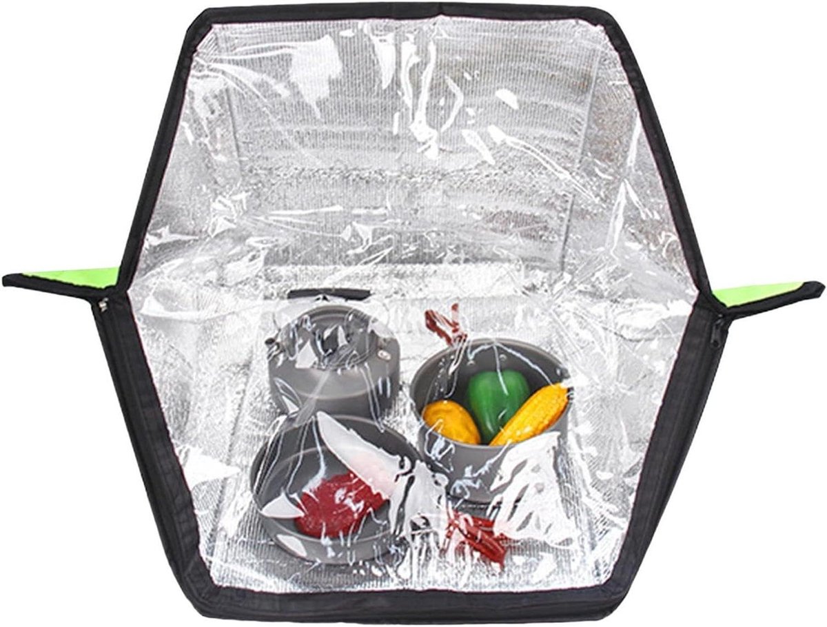 Opvouwbare Zonne-oven - Draagbaar Kookgereedschap - Maaltijden Bereiden - Werkt Zonder Stroom - 37L x 265B cm - Zwart