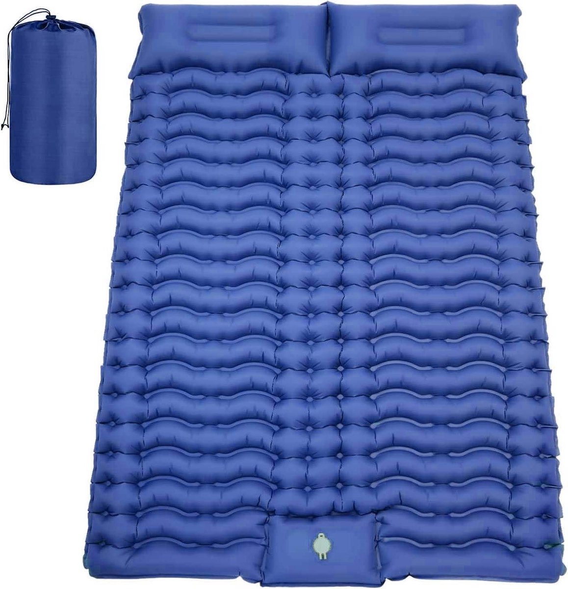 Dubbele Slaapmat - Kampeerbed - Kamperen en Reizen - Ingebouwde Voetpomp - 2 persoons 4 inch dik - Blauw