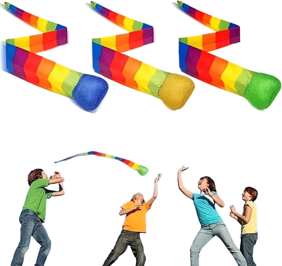 Vangbal Gooien - Vangspel Set - Buiten Spelen - Regenboogstaart Ontwerp - 3 Stuks - Multicolor