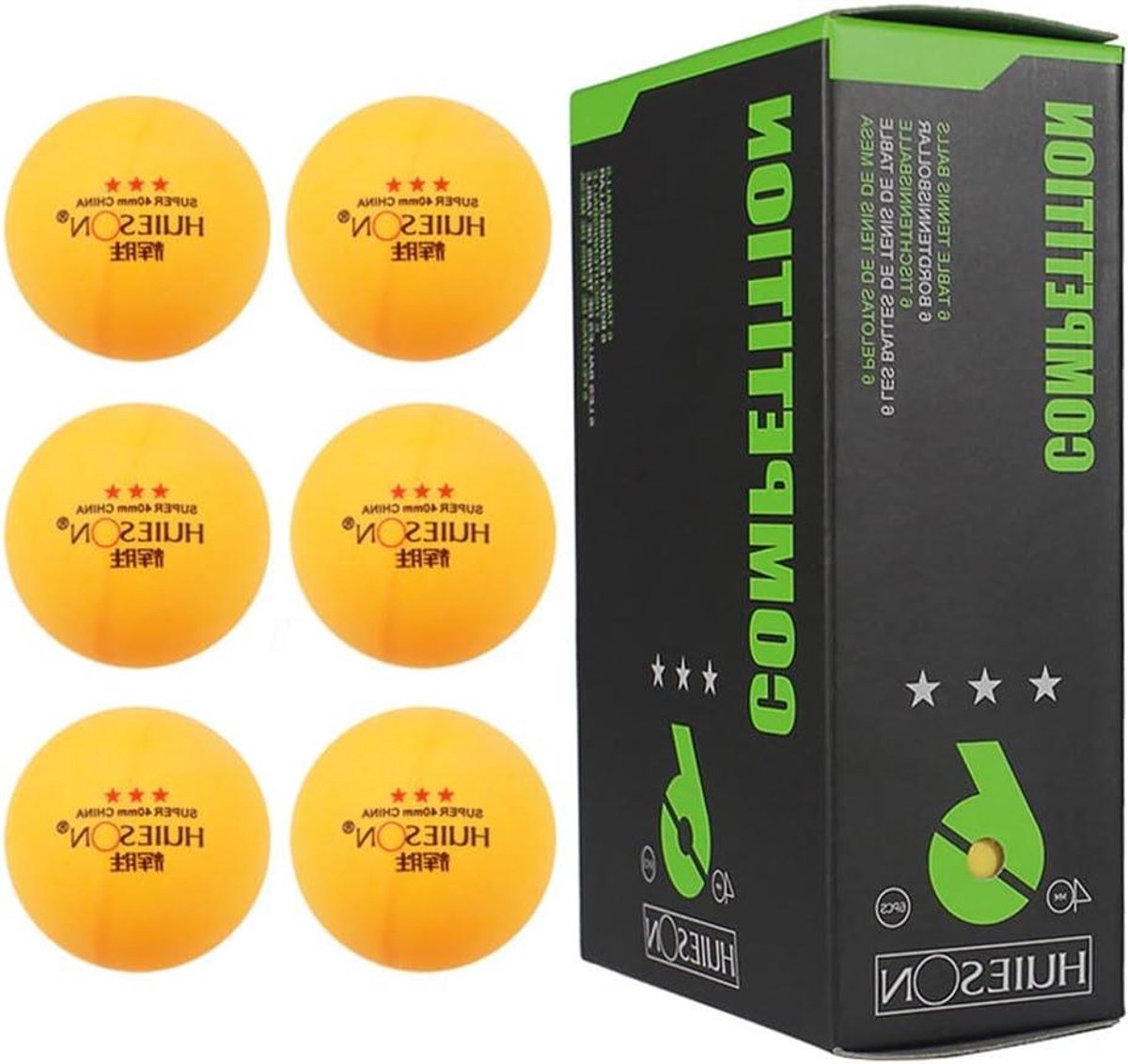 Tafeltennis Ballen - Pongballen Trainingsballen - Wedstrijd Training - Stabiele Rebound - 6 Stuks - Geel